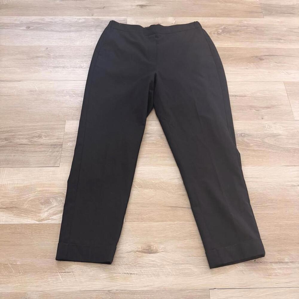 Frank and Oak Women's Size 12 Black Pull-on Cuffed Dress Pants Office Careerwear